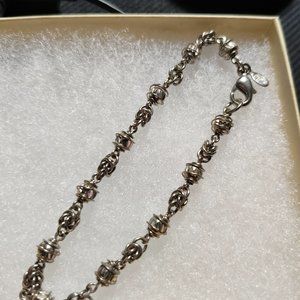 Premier Designs Bracelet silver toned signed PD Crown jewelry 7 in